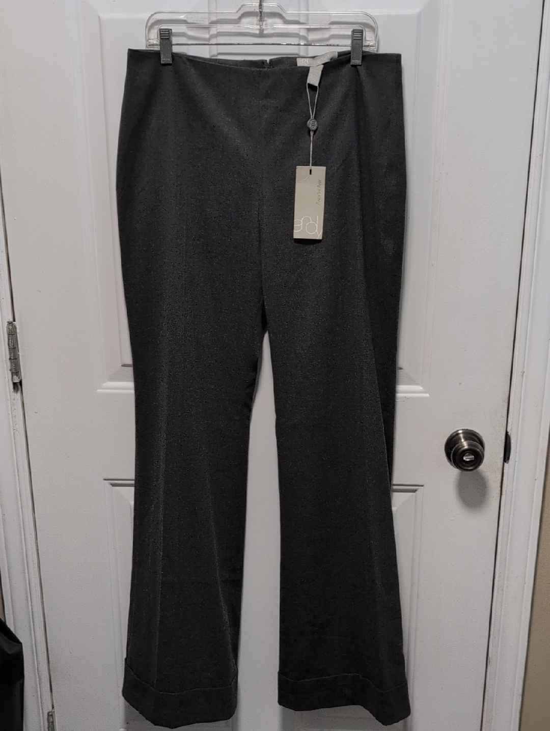 Stretch Boot-Cut Pants In Charcoal Gray